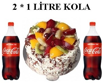 6-9 Kişilik Karışık Meyveli Yaş Pasta & 2x1 Lt Cola Samsun pasta