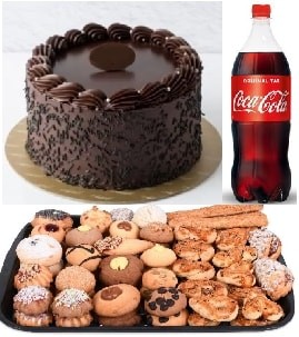 Ekonomik Parti Paketi Çikolatalı Pasta Kuru Pasta ve 1 Lt Cola Samsun pasta
